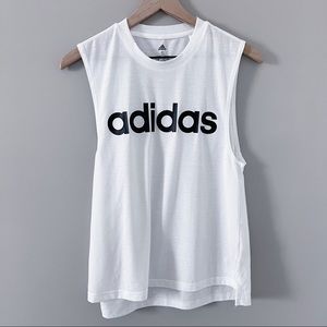 white adidas muscle tank